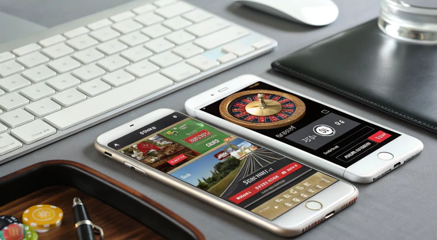 A mobile casino app interface with smooth design and interactive games.
