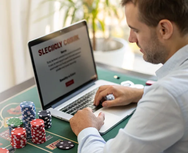 A player setting responsible gambling options on an online casino platform.